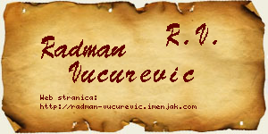 Radman Vučurević vizit kartica